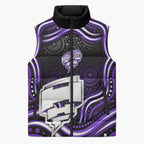 Hobart Hurricanes Cricket Sleeveless Puffer Jacket Australian Cricket Mascot - Modern Indigenous Style