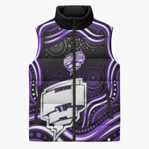 Hobart Hurricanes Cricket Sleeveless Puffer Jacket Australian Cricket Mascot - Modern Indigenous Style