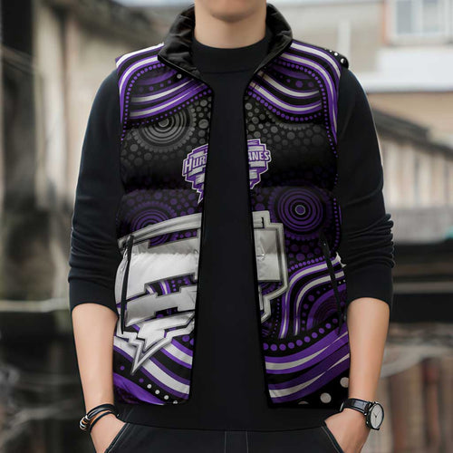 Hobart Hurricanes Cricket Sleeveless Puffer Jacket Australian Cricket Mascot - Modern Indigenous Style