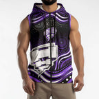 Hobart Hurricanes Cricket Sleeveless Zip Hoodie Australian Cricket Mascot - Modern Indigenous Style
