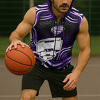 Hobart Hurricanes Cricket Sleeveless Zip Hoodie Australian Cricket Mascot - Modern Indigenous Style