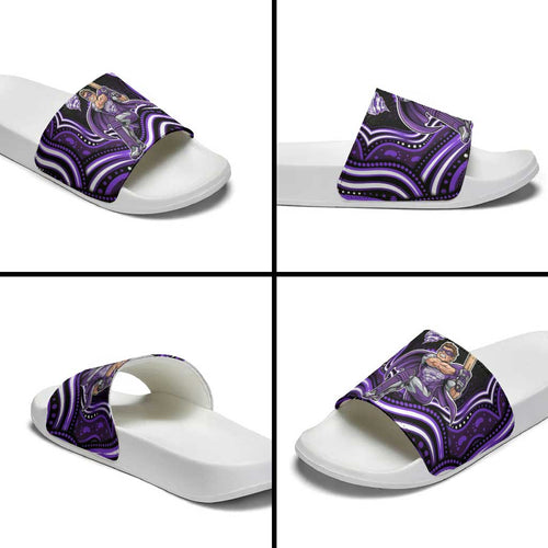 Hobart Hurricanes Cricket Slide Sandals Australian Cricket Mascot - Modern Indigenous Style
