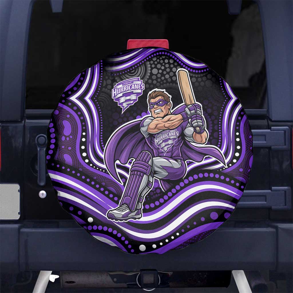 Hobart Hurricanes Cricket Spare Tire Cover Australian Cricket Mascot - Modern Indigenous Style