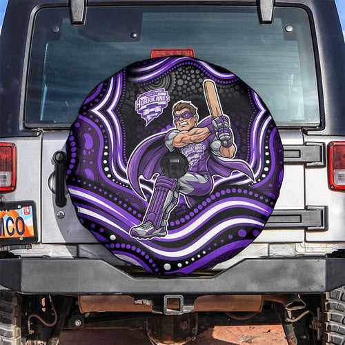 Hobart Hurricanes Cricket Spare Tire Cover Australian Cricket Mascot - Modern Indigenous Style