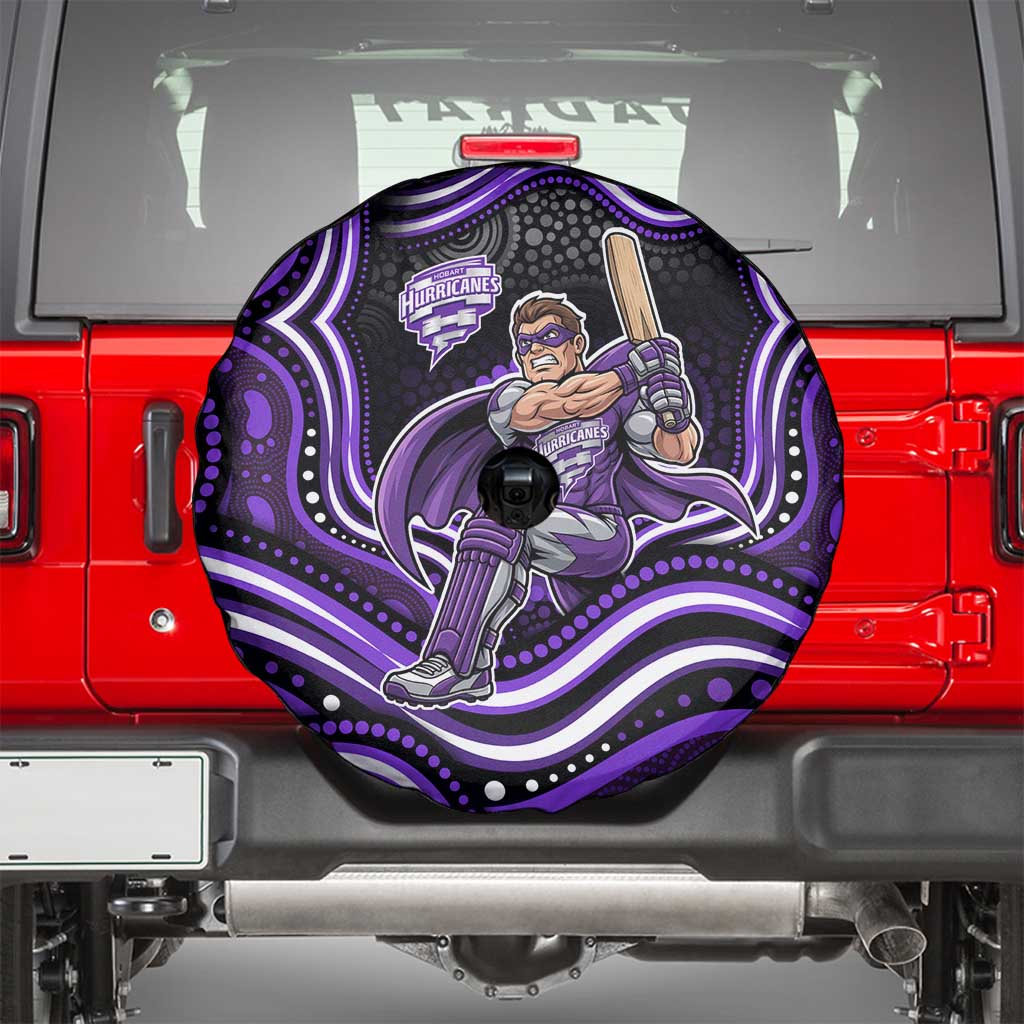 Hobart Hurricanes Cricket Spare Tire Cover Australian Cricket Mascot - Modern Indigenous Style