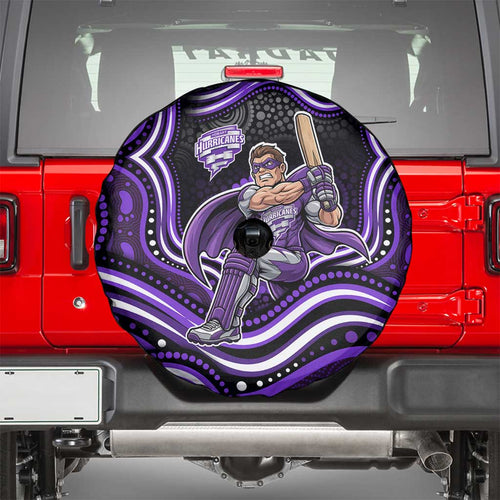 Hobart Hurricanes Cricket Spare Tire Cover Australian Cricket Mascot - Modern Indigenous Style