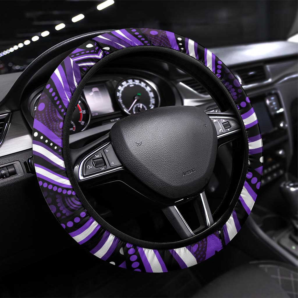 Hobart Hurricanes Cricket Steering Wheel Cover Australian Cricket Mascot - Modern Indigenous Style