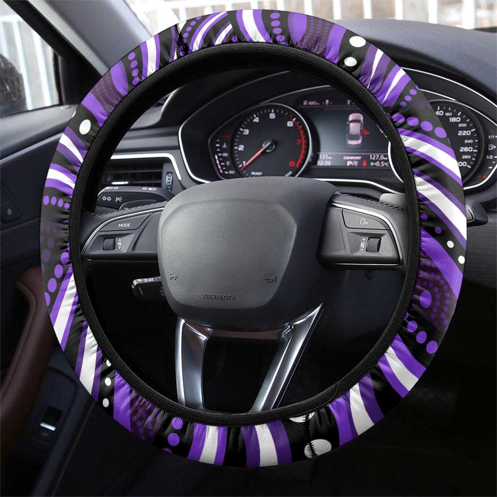 Hobart Hurricanes Cricket Steering Wheel Cover Australian Cricket Mascot - Modern Indigenous Style