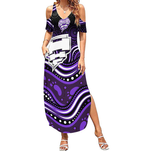 Hobart Hurricanes Cricket Summer Maxi Dress Australian Cricket Mascot - Modern Indigenous Style