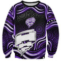 Hobart Hurricanes Cricket Sweatshirt Australian Cricket Mascot - Modern Indigenous Style