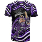 Hobart Hurricanes Cricket T Shirt Australian Cricket Mascot - Modern Indigenous Style
