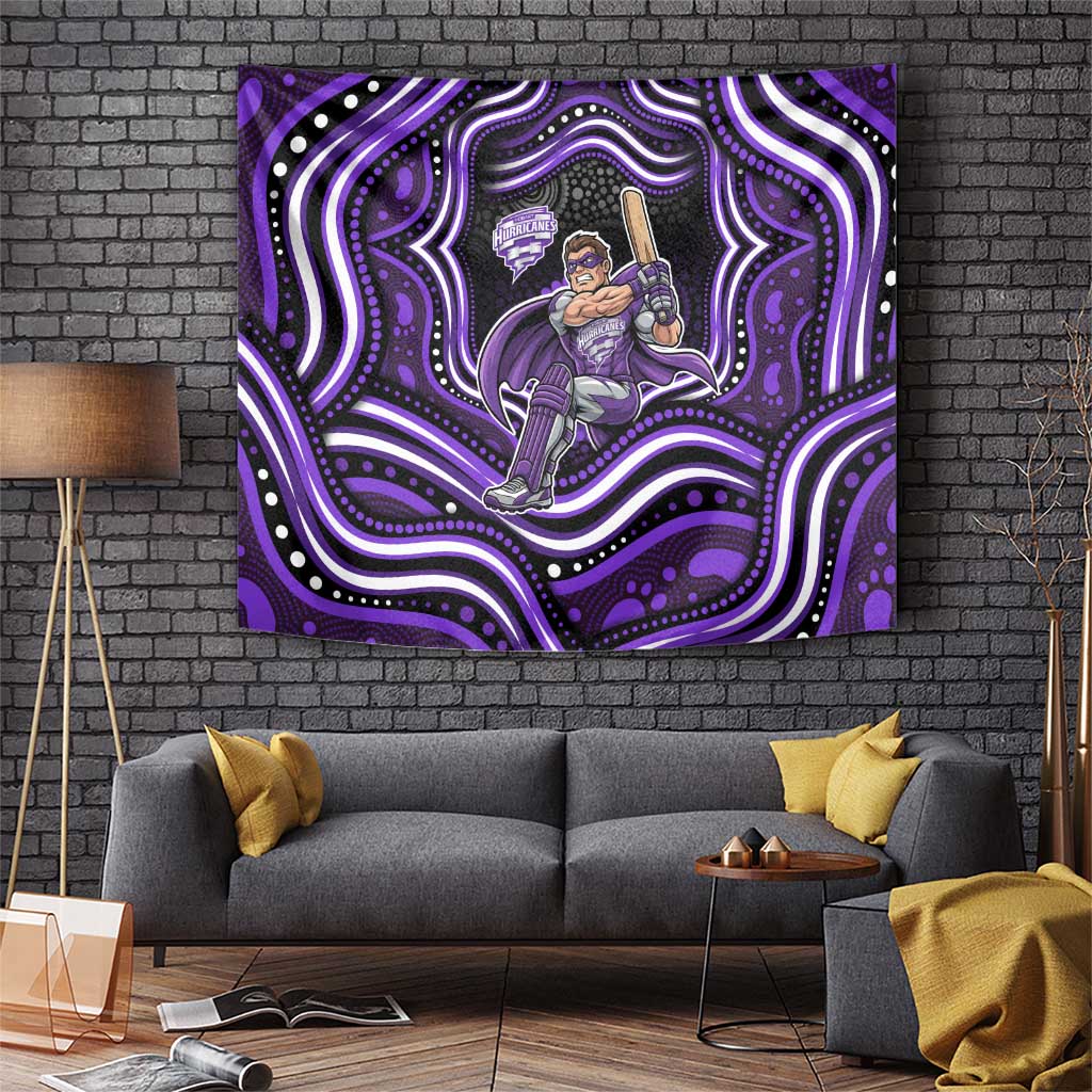 Hobart Hurricanes Cricket Tapestry Australian Cricket Mascot - Modern Indigenous Style