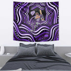 Hobart Hurricanes Cricket Tapestry Australian Cricket Mascot - Modern Indigenous Style