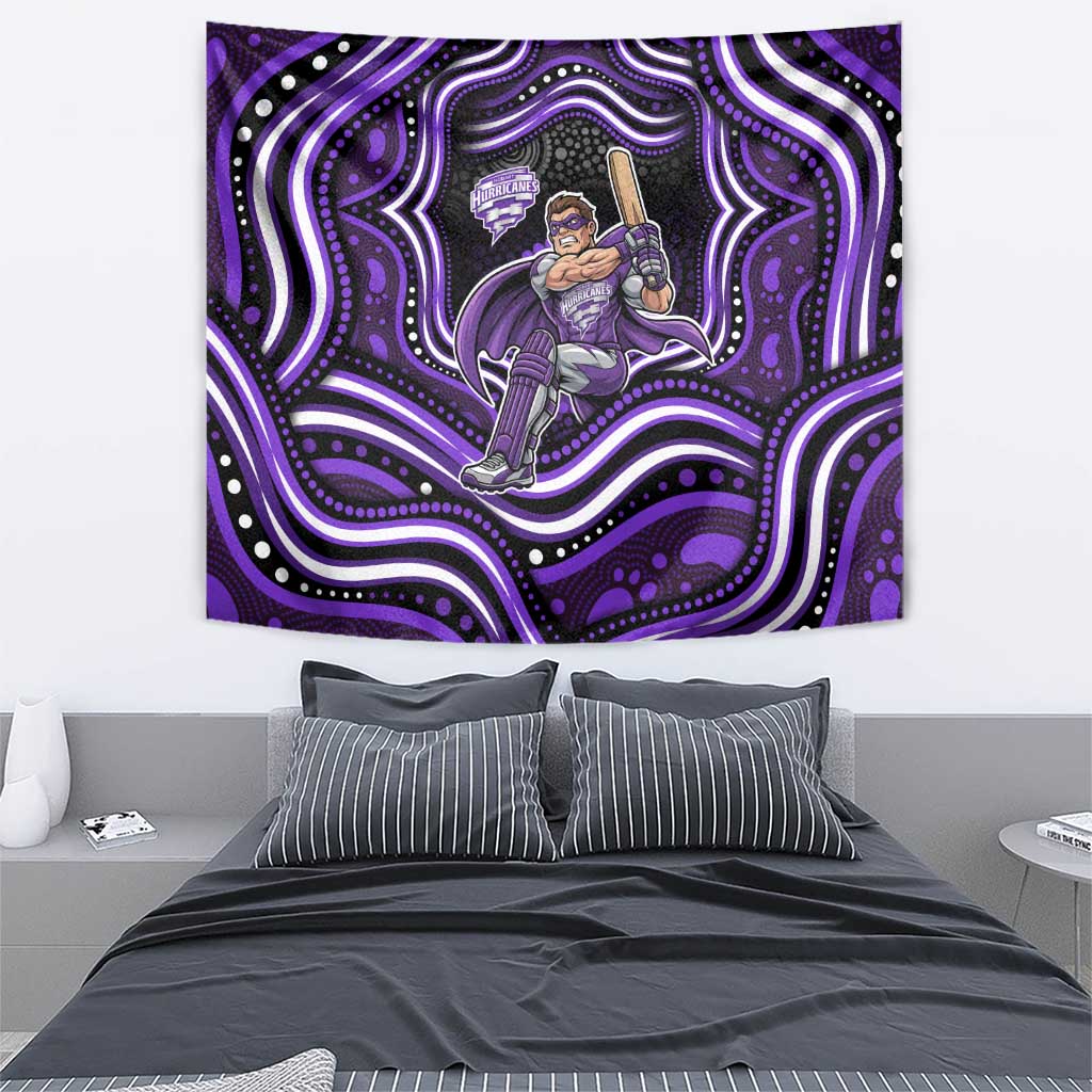 Hobart Hurricanes Cricket Tapestry Australian Cricket Mascot - Modern Indigenous Style