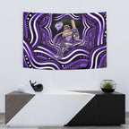 Hobart Hurricanes Cricket Tapestry Australian Cricket Mascot - Modern Indigenous Style