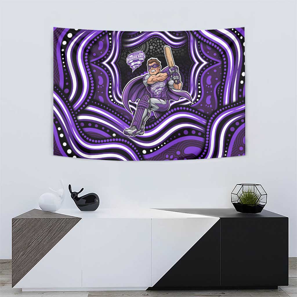 Hobart Hurricanes Cricket Tapestry Australian Cricket Mascot - Modern Indigenous Style