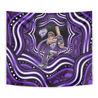 Hobart Hurricanes Cricket Tapestry Australian Cricket Mascot - Modern Indigenous Style