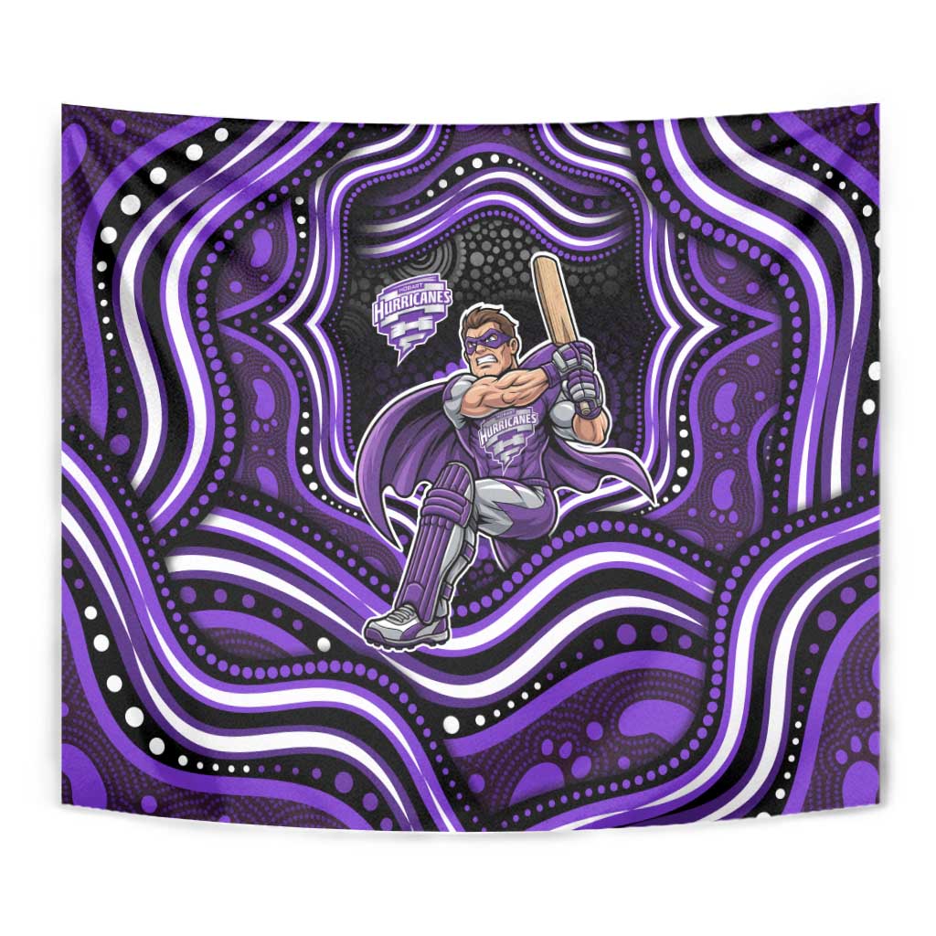Hobart Hurricanes Cricket Tapestry Australian Cricket Mascot - Modern Indigenous Style