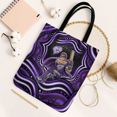 Hobart Hurricanes Cricket Tote Bag Australian Cricket Mascot - Modern Indigenous Style