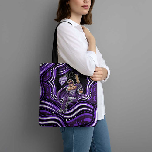 Hobart Hurricanes Cricket Tote Bag Australian Cricket Mascot - Modern Indigenous Style