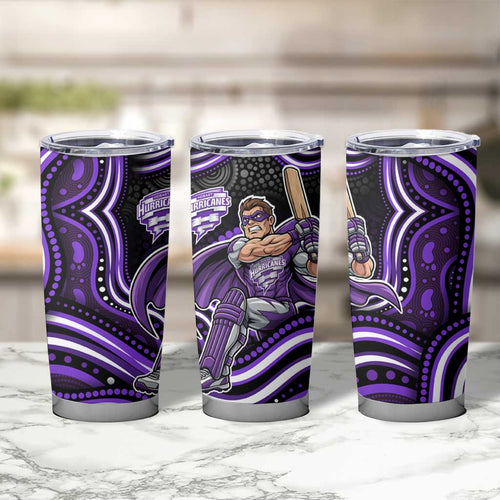 Hobart Hurricanes Cricket Tumbler Cup Australian Cricket Mascot - Modern Indigenous Style