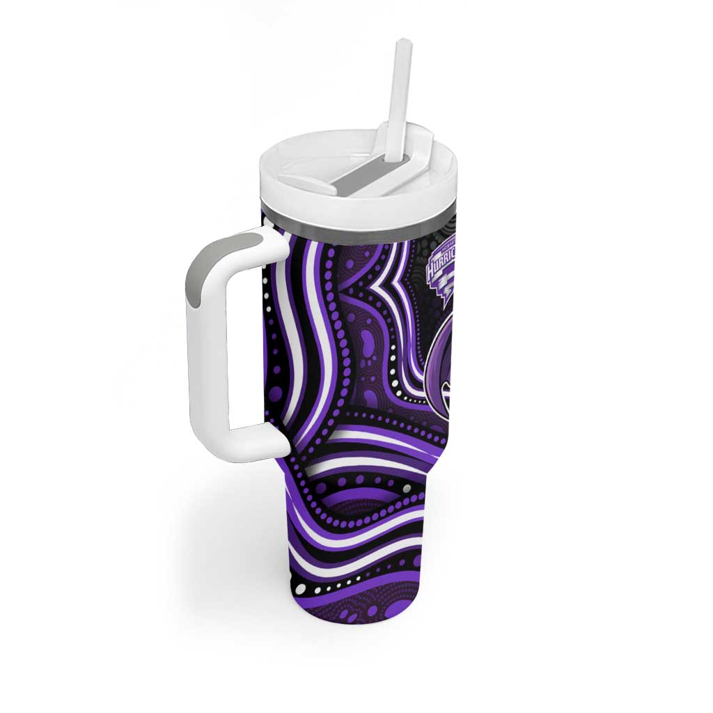 Hobart Hurricanes Cricket Tumbler With Handle Australian Cricket Mascot - Modern Indigenous Style