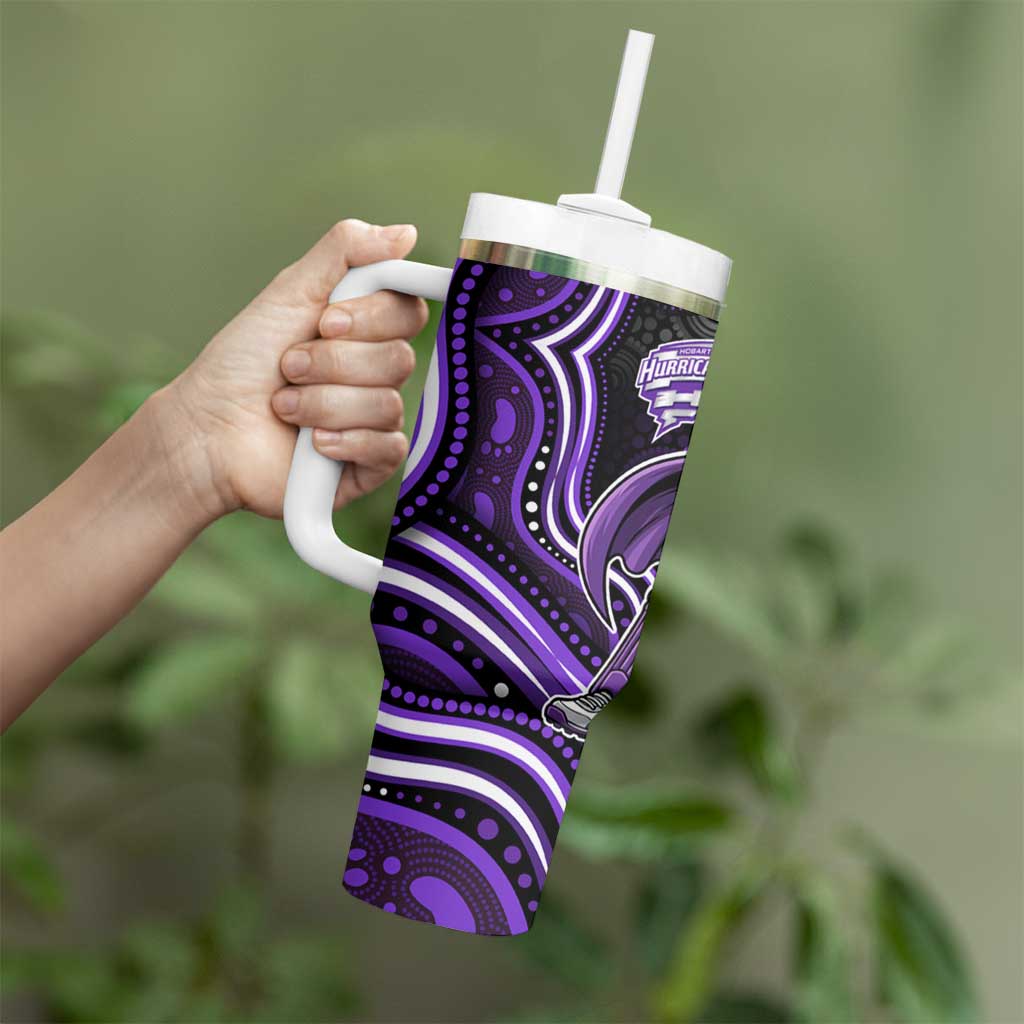 Hobart Hurricanes Cricket Tumbler With Handle Australian Cricket Mascot - Modern Indigenous Style