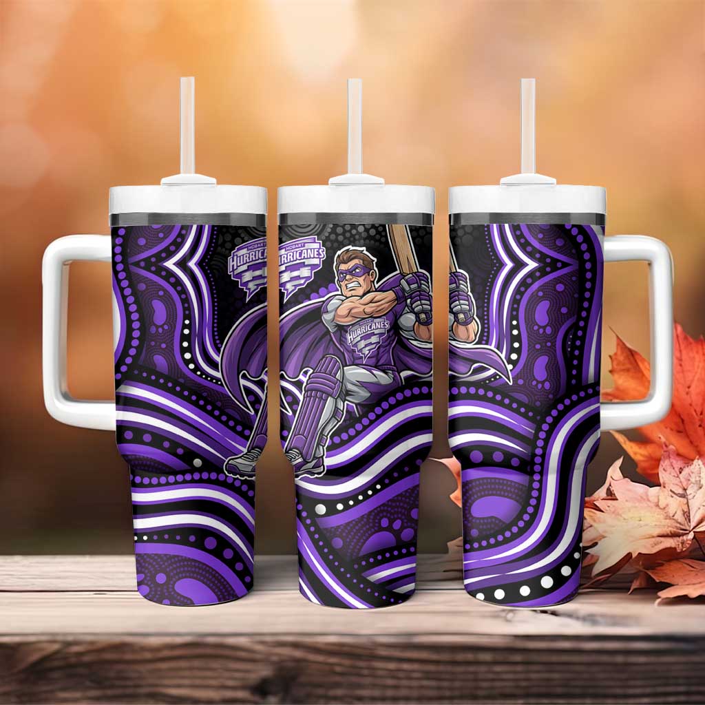 Hobart Hurricanes Cricket Tumbler With Handle Australian Cricket Mascot - Modern Indigenous Style