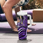 Hobart Hurricanes Cricket Tumbler With Handle Australian Cricket Mascot - Modern Indigenous Style