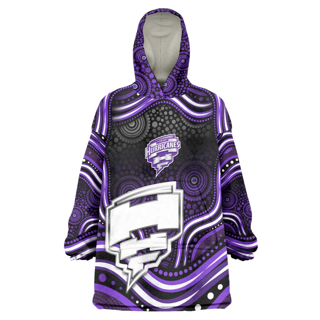 Hobart Hurricanes Cricket Wearable Blanket Hoodie Australian Cricket Mascot - Modern Indigenous Style