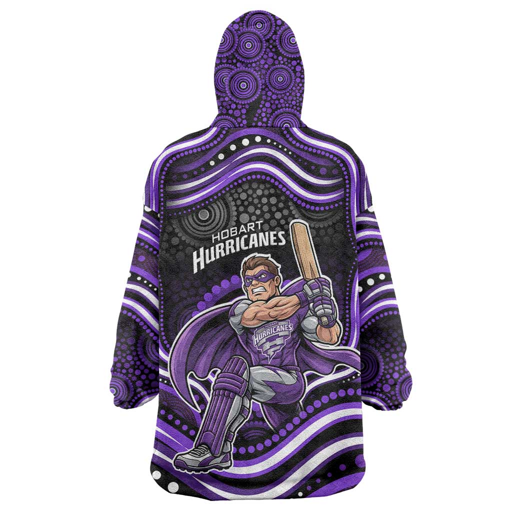Hobart Hurricanes Cricket Wearable Blanket Hoodie Australian Cricket Mascot - Modern Indigenous Style