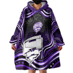 Hobart Hurricanes Cricket Wearable Blanket Hoodie Australian Cricket Mascot - Modern Indigenous Style