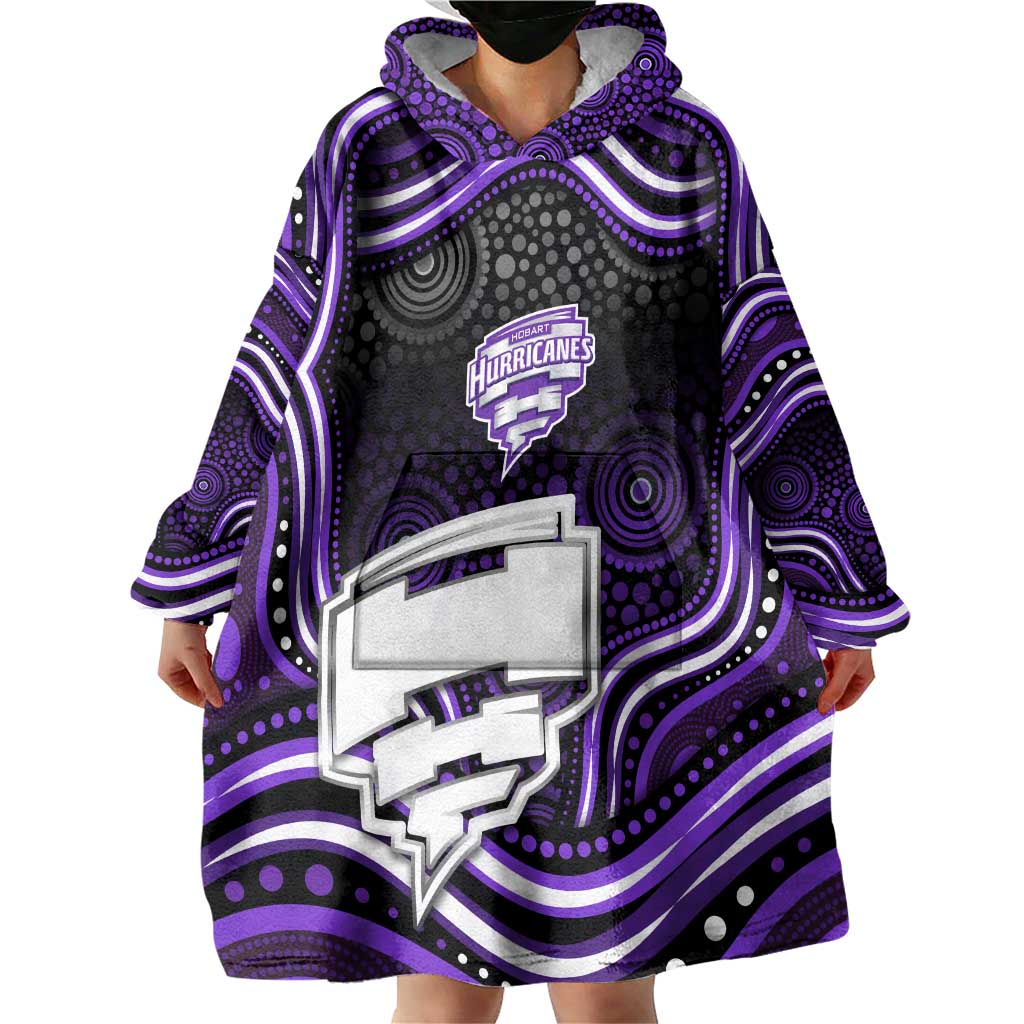 Hobart Hurricanes Cricket Wearable Blanket Hoodie Australian Cricket Mascot - Modern Indigenous Style