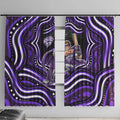 Hobart Hurricanes Cricket Window Curtain Australian Cricket Mascot - Modern Indigenous Style