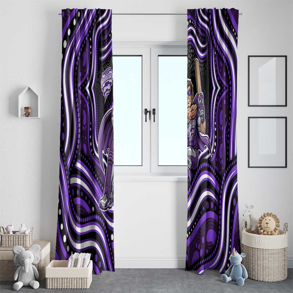Hobart Hurricanes Cricket Window Curtain Australian Cricket Mascot - Modern Indigenous Style
