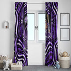 Hobart Hurricanes Cricket Window Curtain Australian Cricket Mascot - Modern Indigenous Style