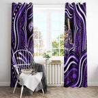 Hobart Hurricanes Cricket Window Curtain Australian Cricket Mascot - Modern Indigenous Style