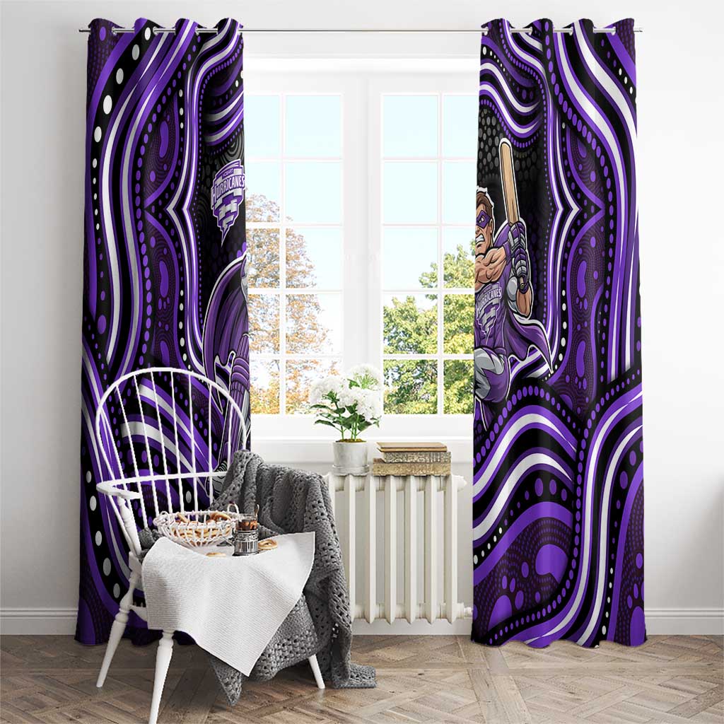 Hobart Hurricanes Cricket Window Curtain Australian Cricket Mascot - Modern Indigenous Style
