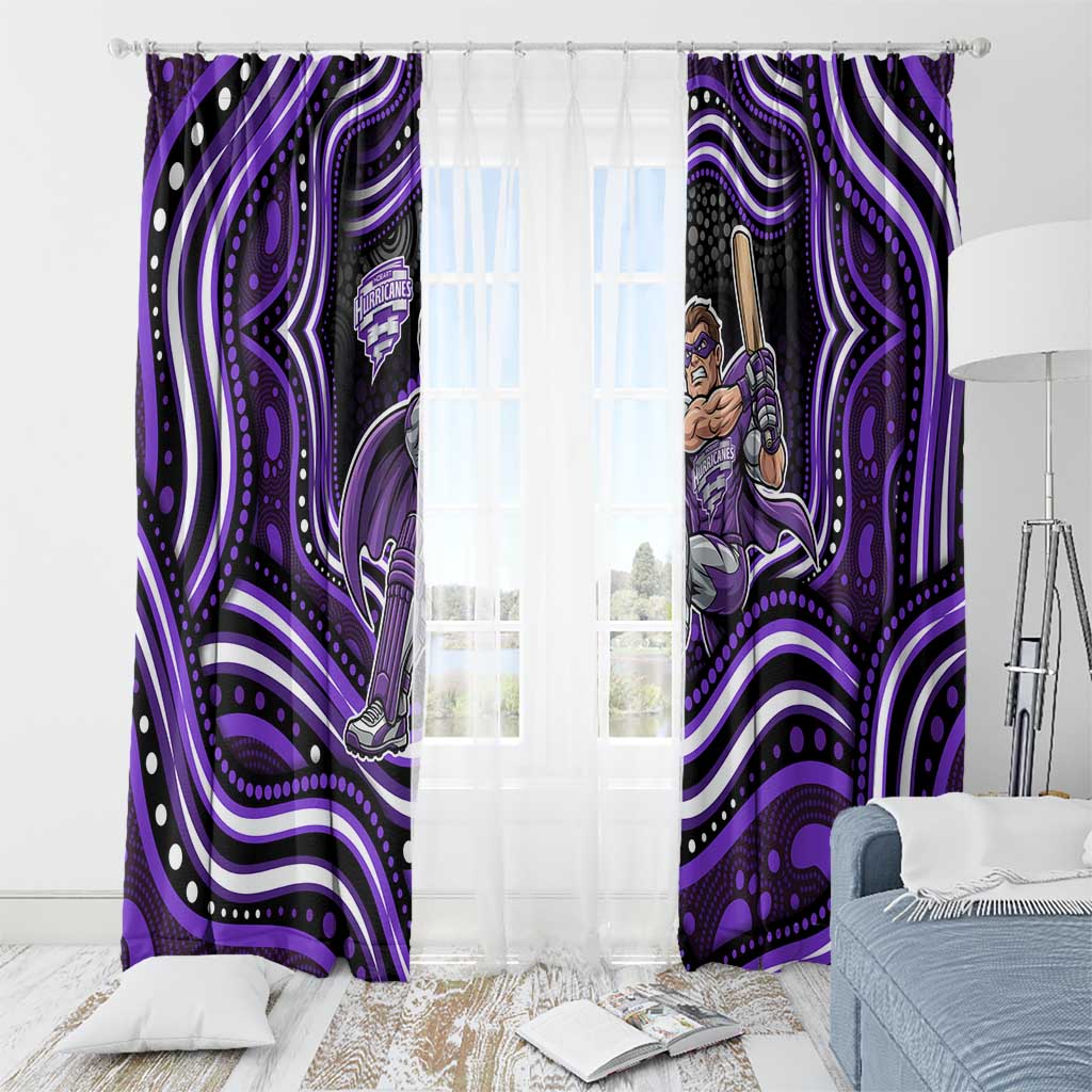Hobart Hurricanes Cricket Window Curtain Australian Cricket Mascot - Modern Indigenous Style