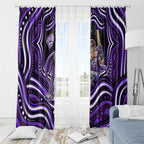 Hobart Hurricanes Cricket Window Curtain Australian Cricket Mascot - Modern Indigenous Style