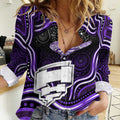 Hobart Hurricanes Cricket Women Casual Shirt Australian Cricket Mascot - Modern Indigenous Style