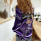 Hobart Hurricanes Cricket Women Casual Shirt Australian Cricket Mascot - Modern Indigenous Style