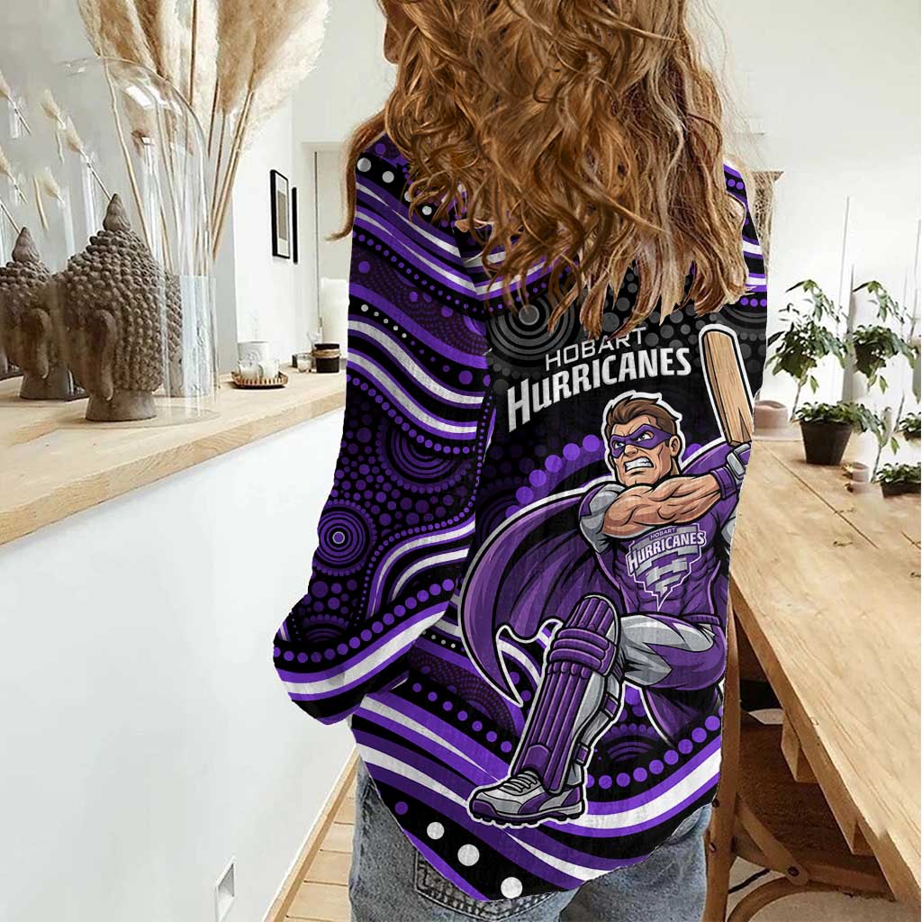 Hobart Hurricanes Cricket Women Casual Shirt Australian Cricket Mascot - Modern Indigenous Style