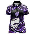 Hobart Hurricanes Cricket Women Polo Shirt Australian Cricket Mascot - Modern Indigenous Style