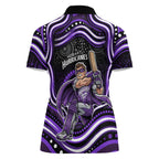 Hobart Hurricanes Cricket Women Polo Shirt Australian Cricket Mascot - Modern Indigenous Style