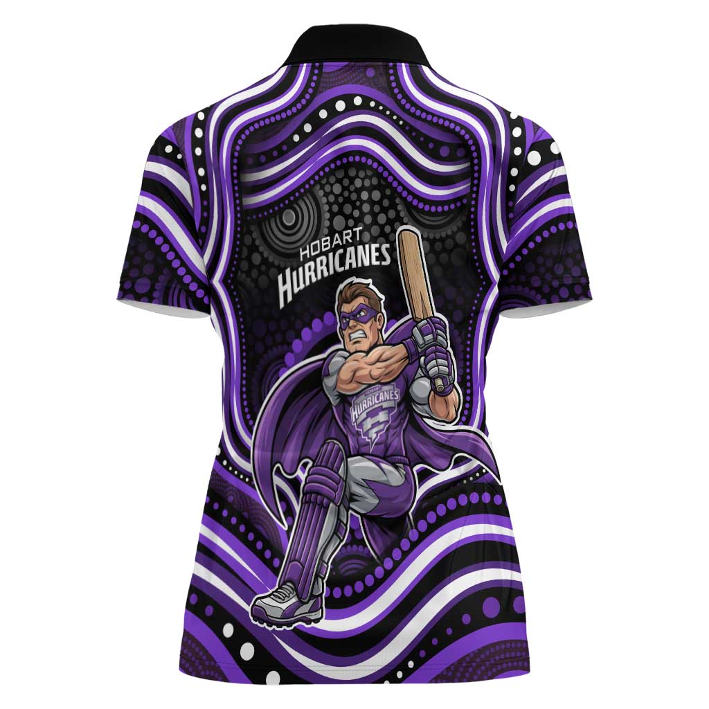 Hobart Hurricanes Cricket Women Polo Shirt Australian Cricket Mascot - Modern Indigenous Style