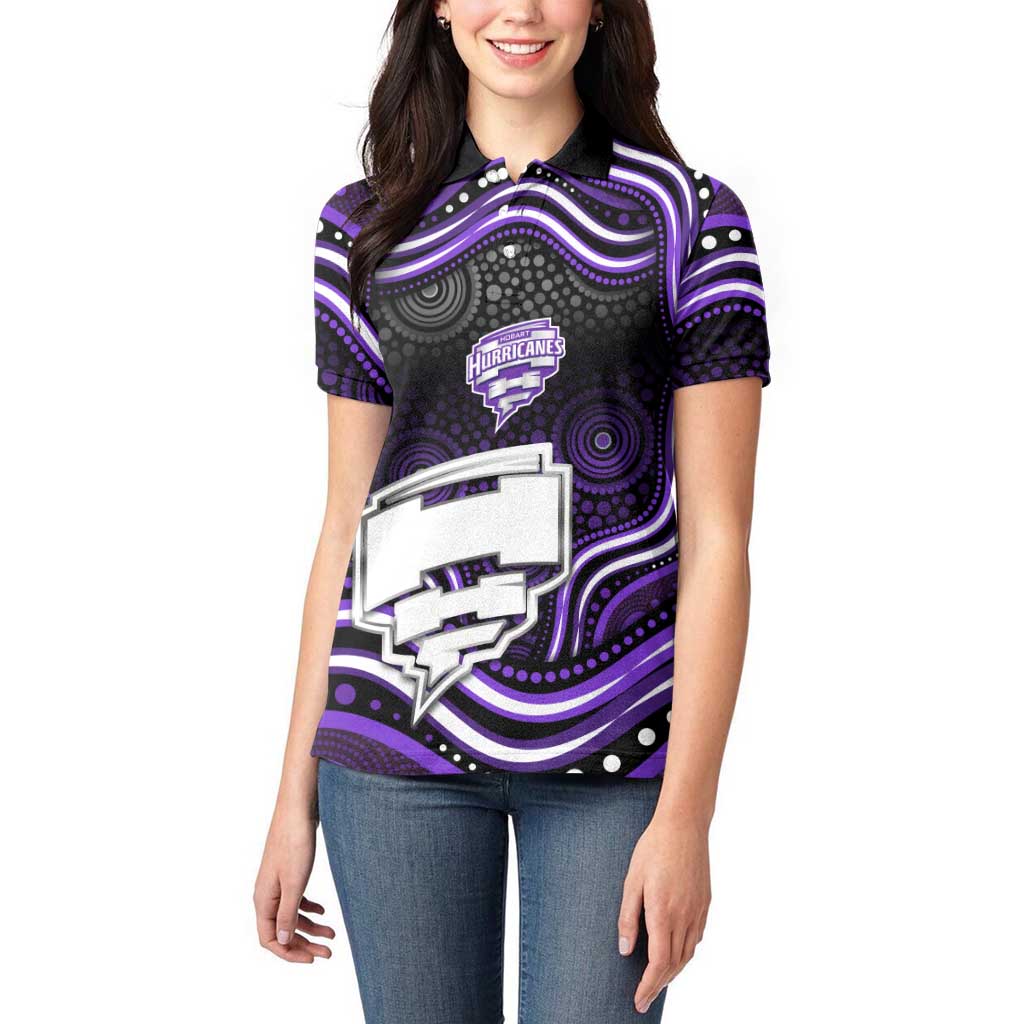 Hobart Hurricanes Cricket Women Polo Shirt Australian Cricket Mascot - Modern Indigenous Style