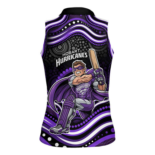 Hobart Hurricanes Cricket Women Sleeveless Polo Shirt Australian Cricket Mascot - Modern Indigenous Style