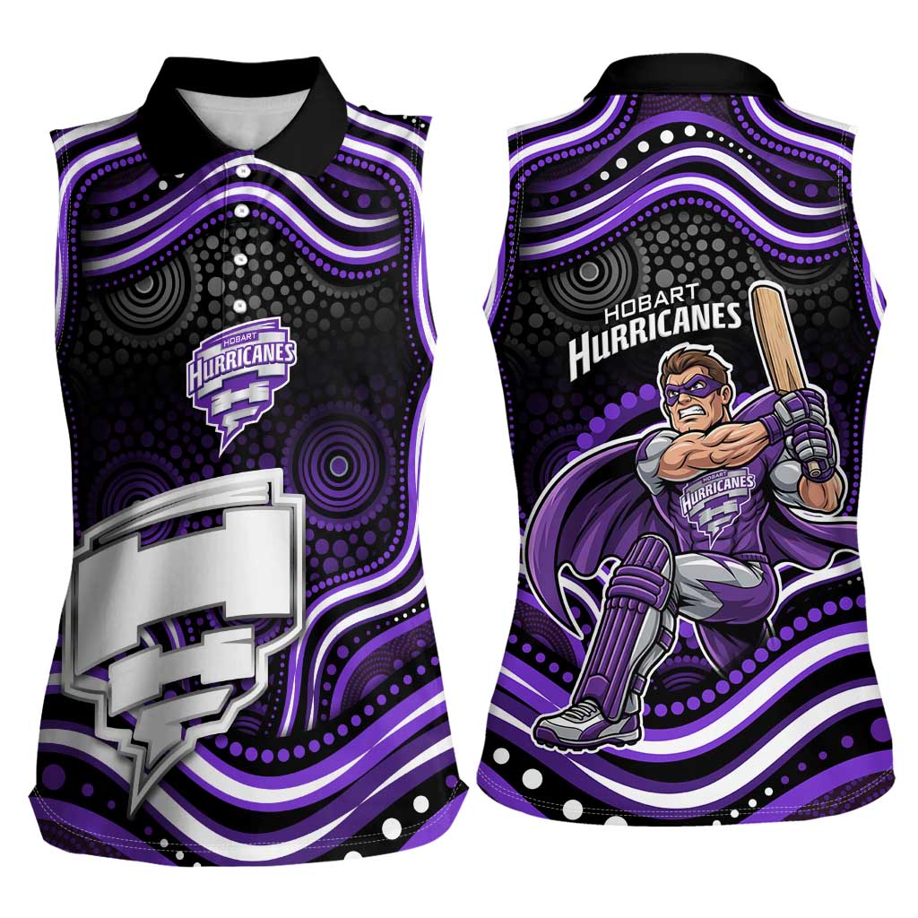 Hobart Hurricanes Cricket Women Sleeveless Polo Shirt Australian Cricket Mascot - Modern Indigenous Style