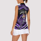 Hobart Hurricanes Cricket Women Sleeveless Polo Shirt Australian Cricket Mascot - Modern Indigenous Style